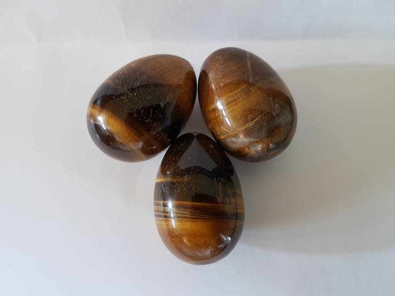 Krystall Egg Tirgerøye Gul 