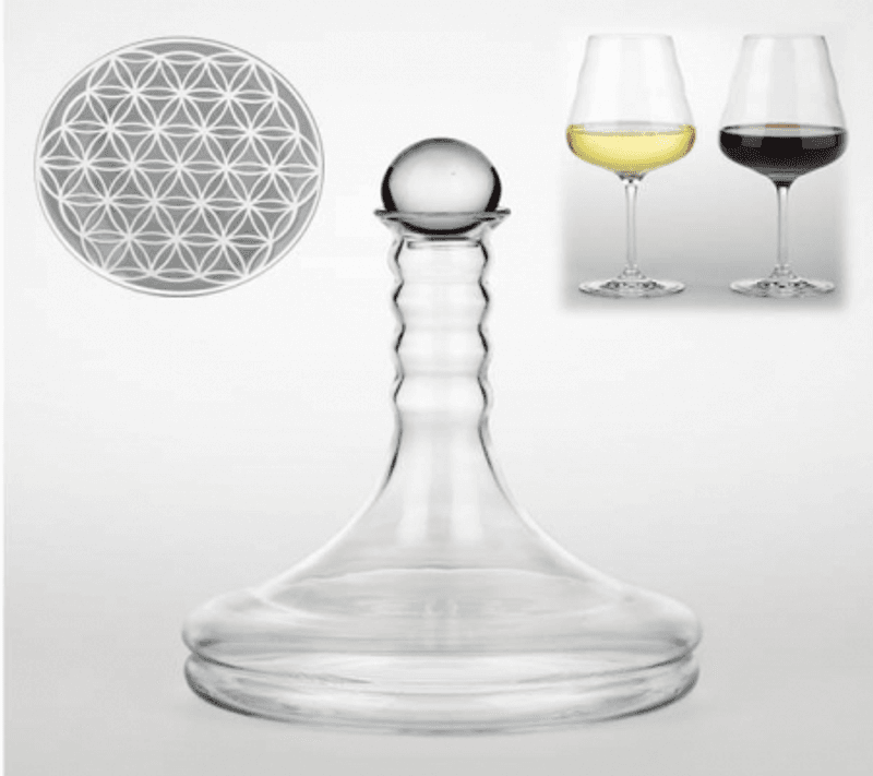 Vital vinkaraffel med Livets Blomst - Wine Carafe Rubellum with