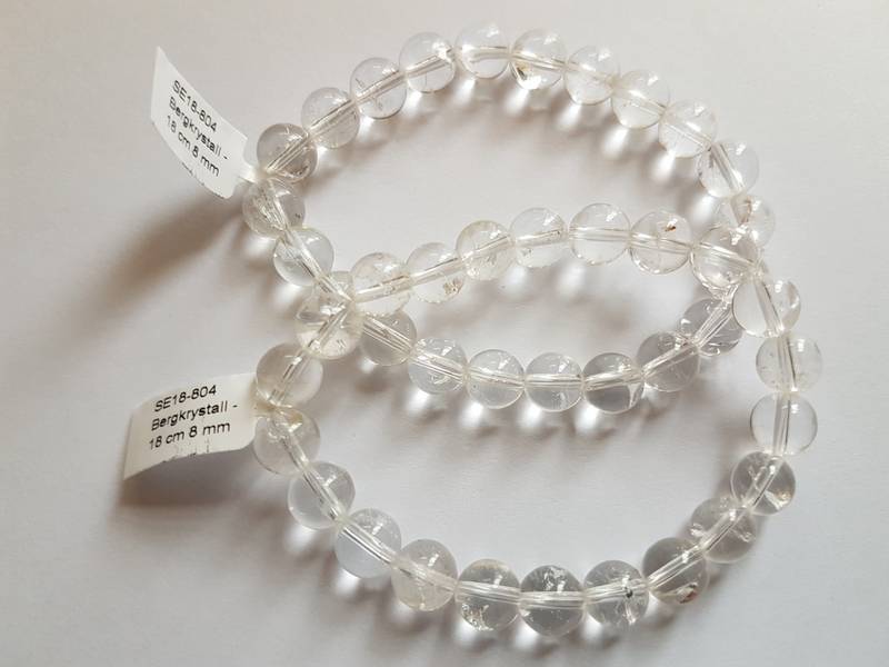 Armbånd Bergkrystall 8mm kulearmbånd - Bracelet